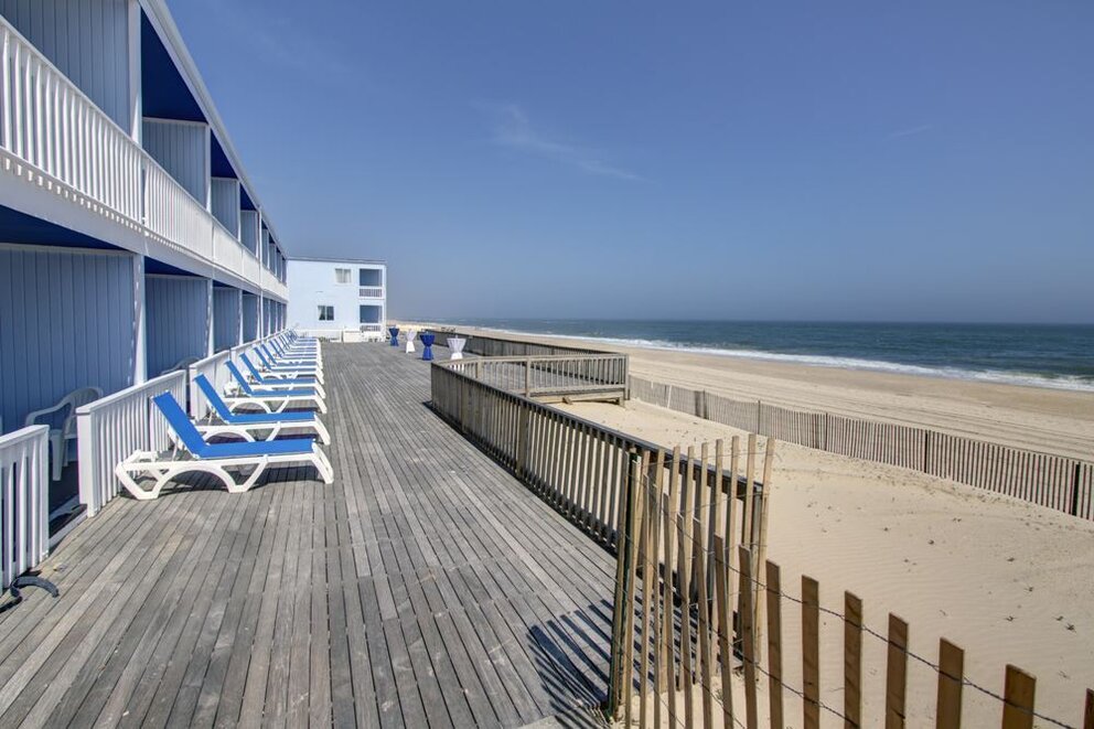 Beach deck at our Oceanfront Montauk Hotel