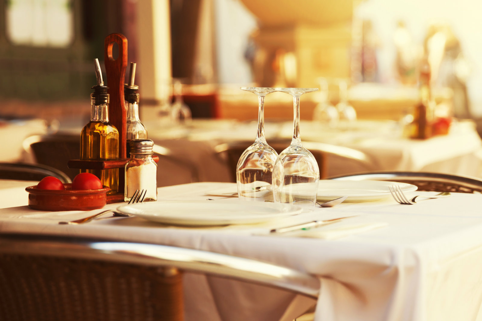 table setting at a Montauk Restaurant